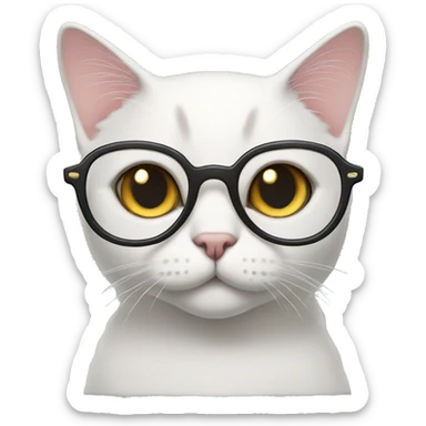 British short hair cat wearing glasses sticker