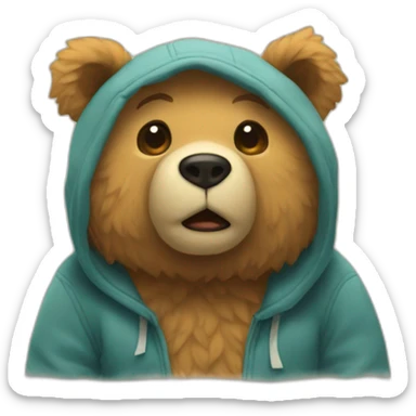 Un lazo roza en un oso de peluche  sticker