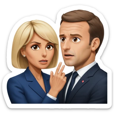 Emmanuel Macron se faisant gifler par Brigitte macron sticker