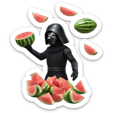 Kylo ren juggling water melons sticker