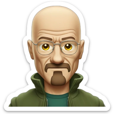 Bald Walter white bad guy thumb up sticker