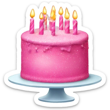 Sparkly pink birthday cake  sticker