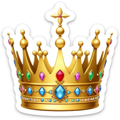 golden royal crown with jewels sticker