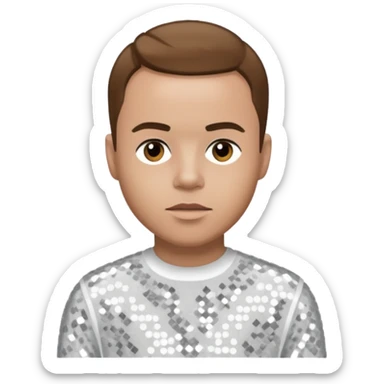 Brian Harvey from East 17 with light skin, brown hair, white sequin outfit sticker