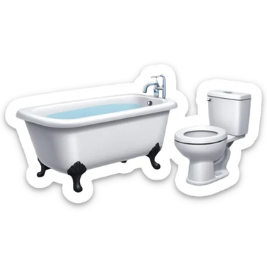 Bathroom with tub sink and toilet sticker