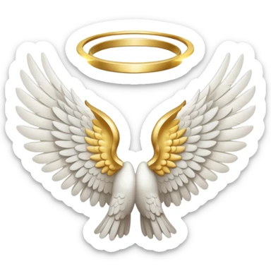 angel wings with a golden halo sticker