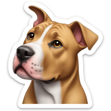 Pit bull taffy black white tall ears like German Shepard  sticker