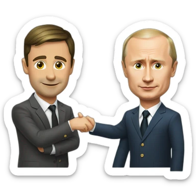 Zelenskyi and Putin sticker