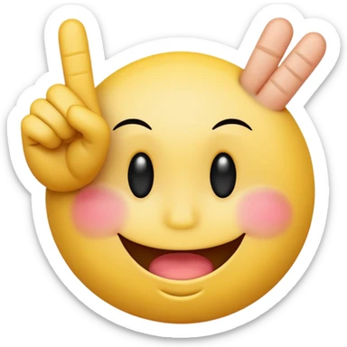 blushing smiley face emoji with a middle finger in the bottom right corner sticker