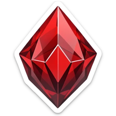 iOS sticker, dark fantasy crystal, monochrome red, minimal sticker