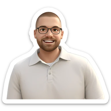 smiling boy in white shirt sticker