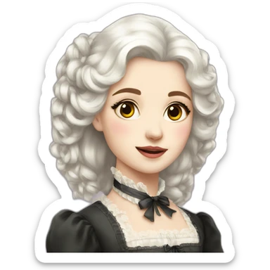 Girl french white hair n victorian era sticker