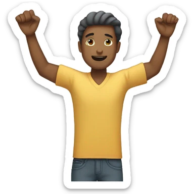 someone rising his arms in a Diagonal form sticker