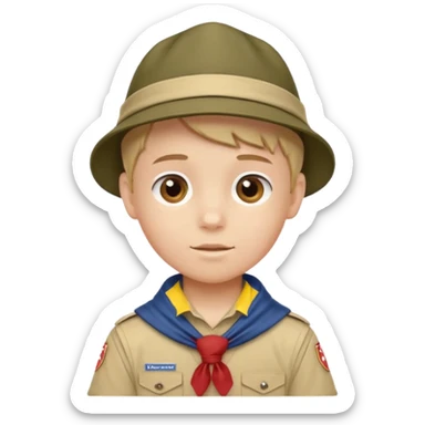 Boy Scout cap neckerchief white  sticker