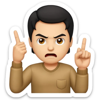 Angry emoji with middle finger  sticker