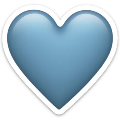 Blue grey heart sticker