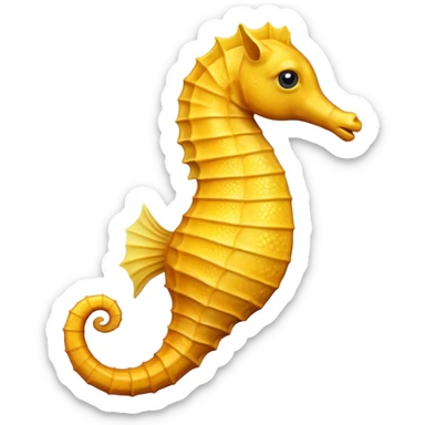 Left Facing Yellow Seahorse  sticker