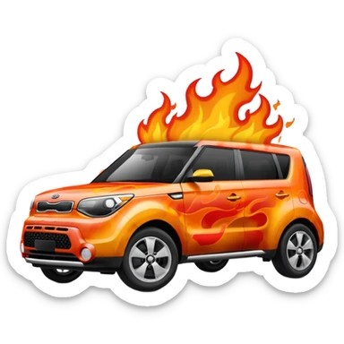 kia soul on fire sticker