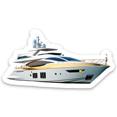 Luxury Yacht - Azimut 72 (Model Year: 2020) (Iconic colour: White with gold trim) sticker