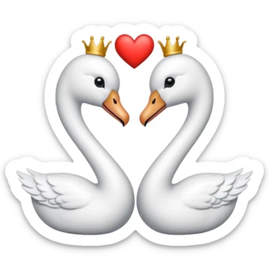 Dos cisnes  formando un corazón con sus cuellos  sticker