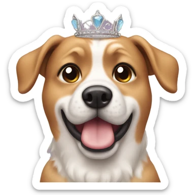 Dog wearing a tiara sticker
