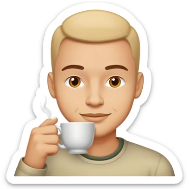 Man sipping tea with a smirk  sticker