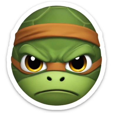 Ninja turtle rafael angry face sticker