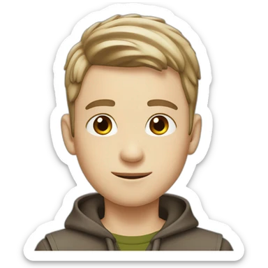 White boy with glass brown and short haircut ￼ sticker