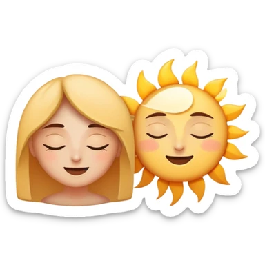two people greeting each other with good morning and good night, sun and moon icons, simple and expressive sticker