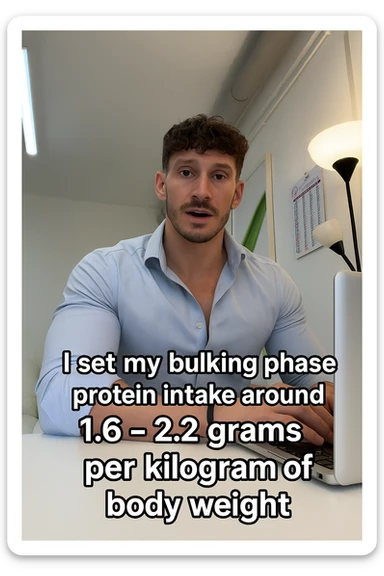 Uomo che imposta la sua fase di massa a proteine intorno 1.6 - 2.2g per kg sticker