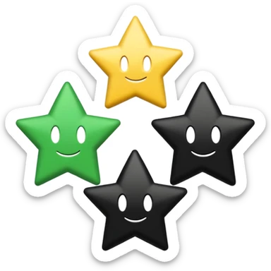 trois bandes superposées, une verte, une blanche et une noire. Sur la bande blanche figurent trois étoiles sticker