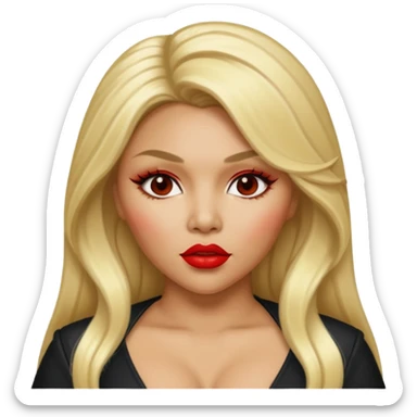 Lil Kim with long blonde hair sticker