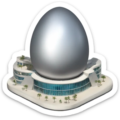 Dubai museum of the future silver egg shaped building  sticker