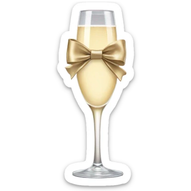 Bows around champagne glass sticker