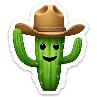 cactus dabbing with cowboy hat sticker