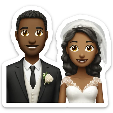 bride and groom portrait sticker