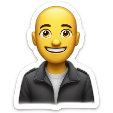 cunning fraudster smiles and looks away sticker