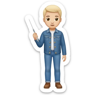 a creative clothing maker with a jeans  sticker