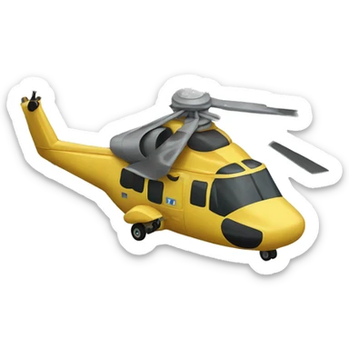 Helicopter  in runway  sticker