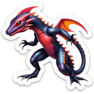 Shiny Exotic epic Salandit-Genesect-Koraidon-Fakémon-hybrid-creature (full body)  sticker