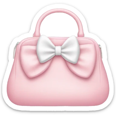Soft pink purse with white bow sticker