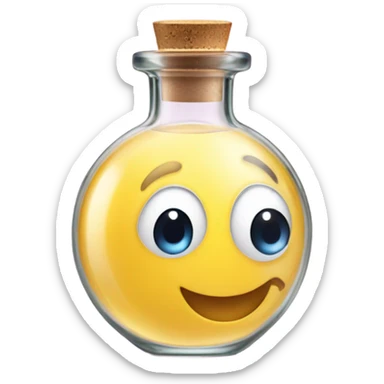 cute and happy face in perfume vial bottle sticker