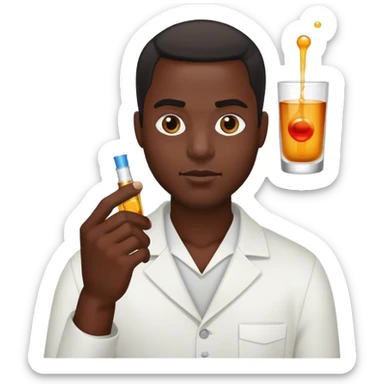 Dark Black Man holding a shot sticker