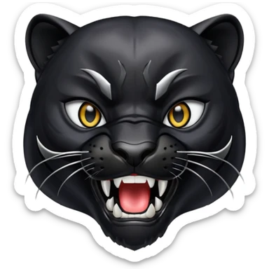 black panther head mouth wide open roaring sticker