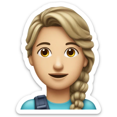 Jeune dame qui parcours les kisosques pour rammaser le plus de cadeaux des compagnie pharmaceutiques sticker