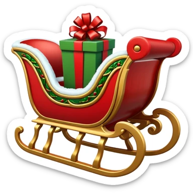 create a realistic Christmas sleigh sticker