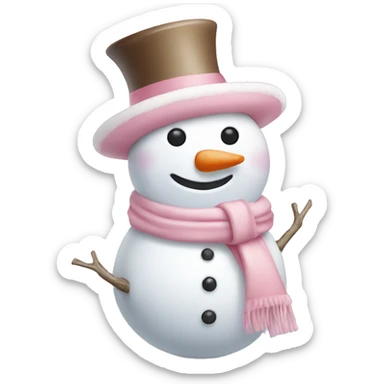 cute light pink snowman sticker