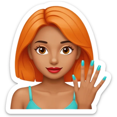 playful and bold girl with nailpolish sticker