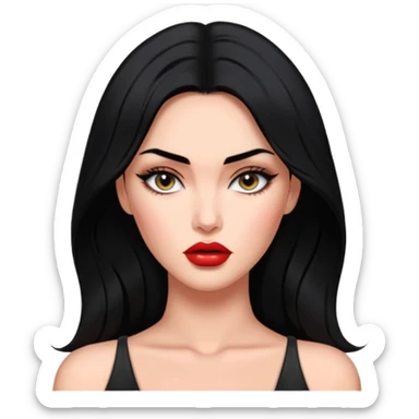 “Emoji girl, femme fatale, black hair. megan fox vibes sticker