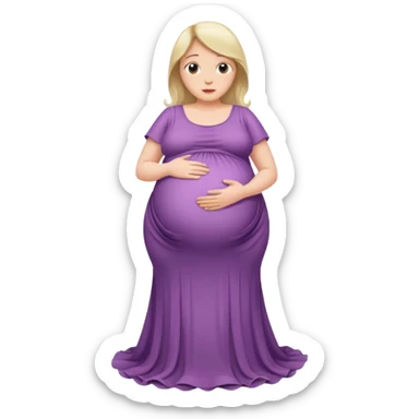 heavily pregnant woman with very very large overdue  belly sticker